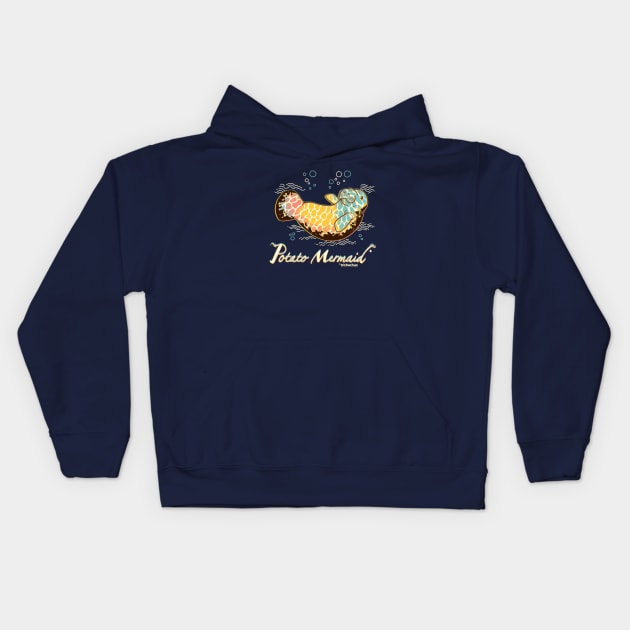 Potato Mermaid Kids Hoodie by WhoElseElliott